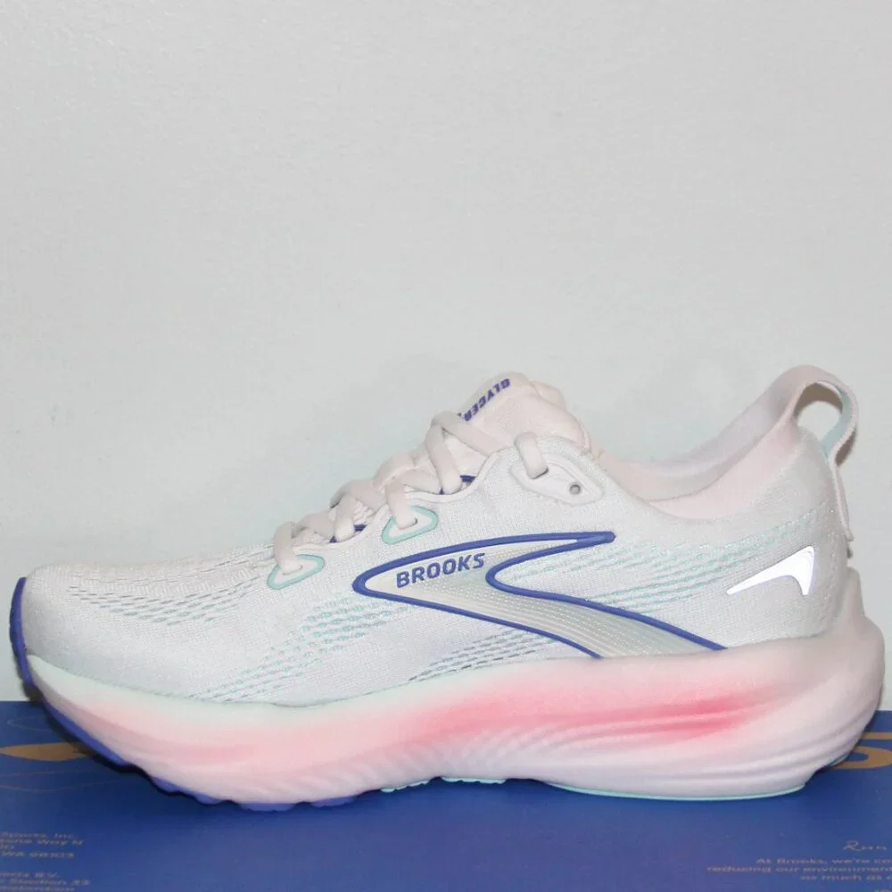Brooks Glycerin 22 Running Shoes Womens 7 D 9.5 B White Pink Blue - Picture 3 of 7